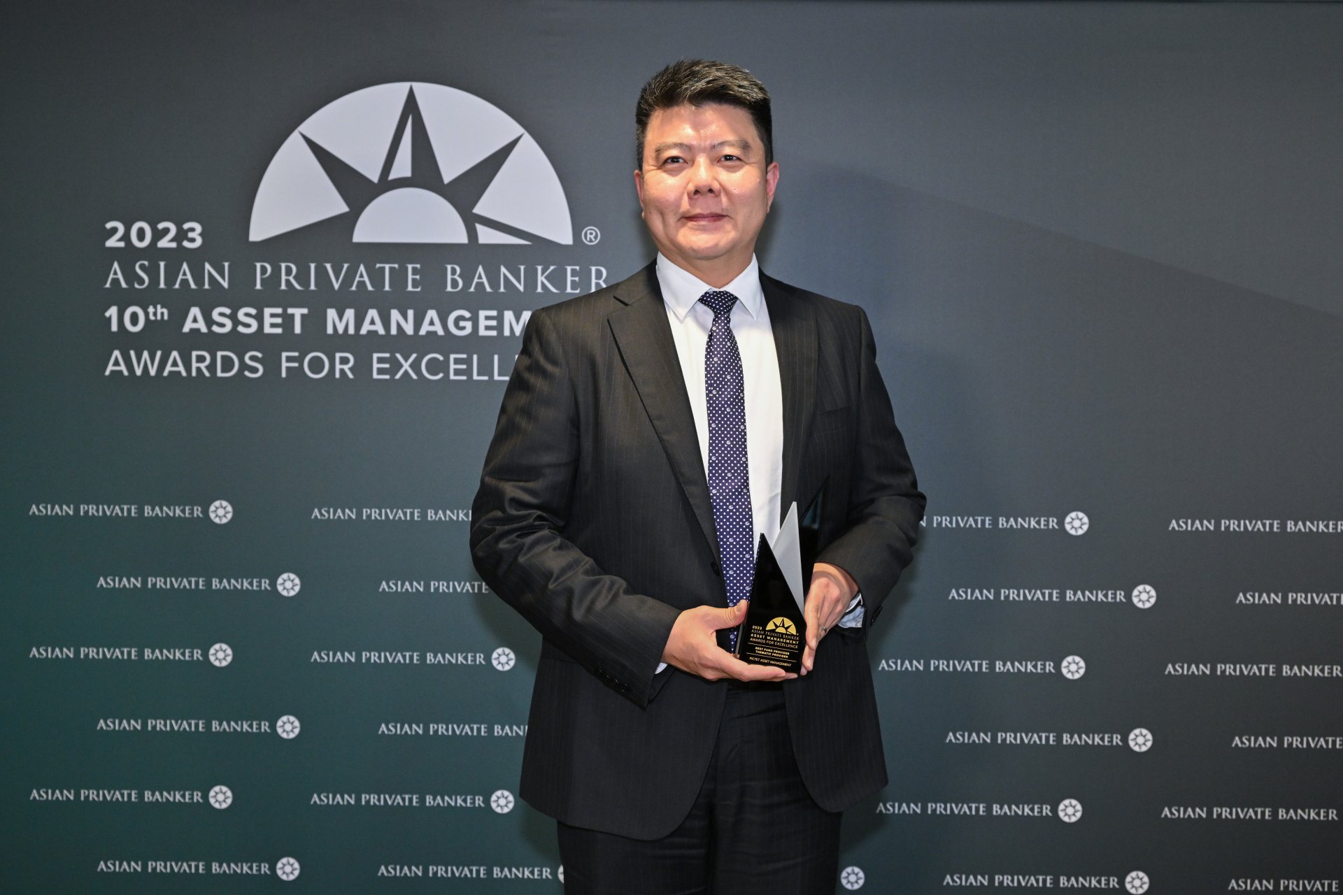 For the sixth time in seven years, Pictet Asset Management wins Best Fund Provider - Thematic Provider. Collecting the award is Freeman Tsang, Head of Intermediaries - Asia ex Japan.