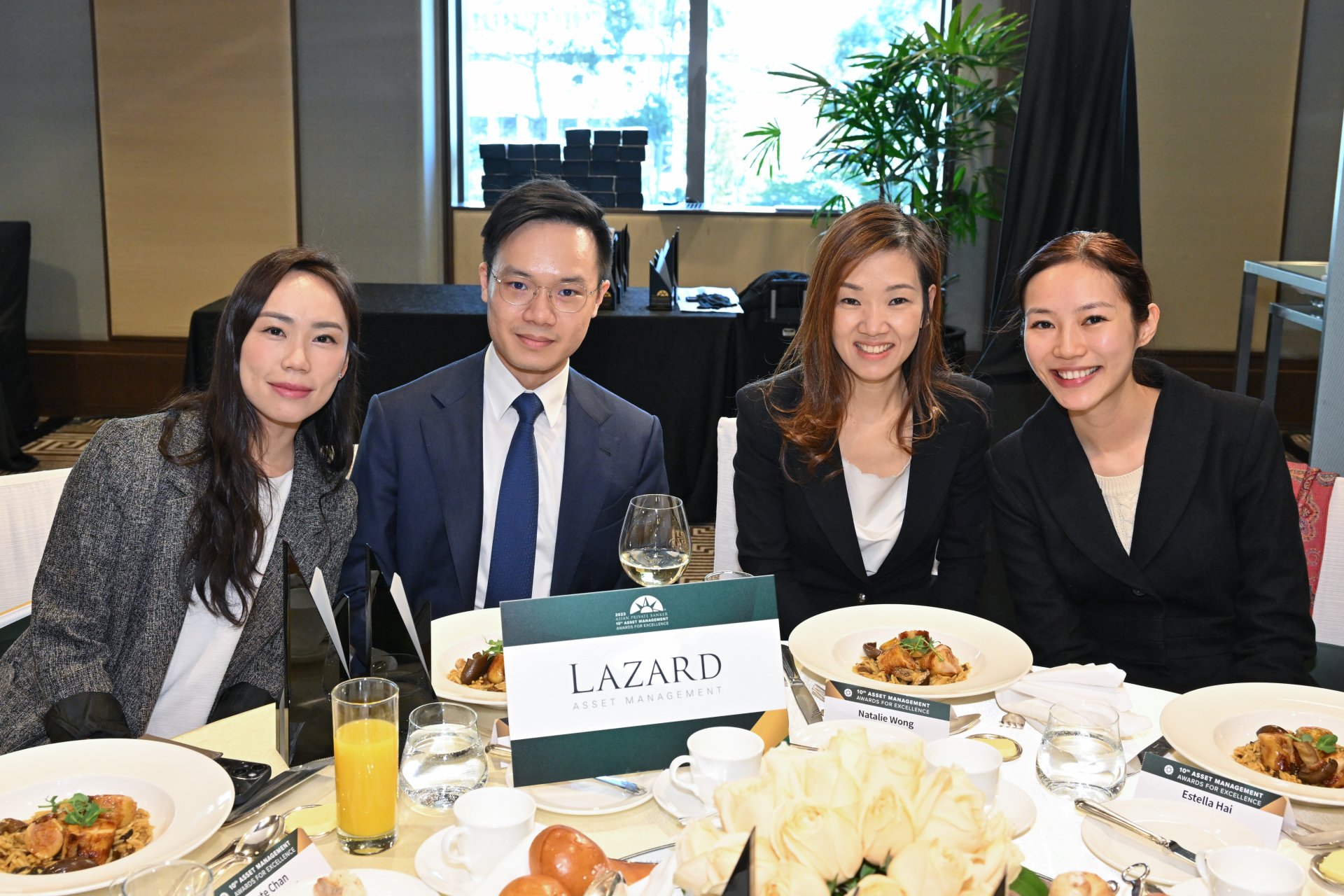 Kate Chan, Keith Chan and Natalie Wong of Lazard Asset Management with Estella Hai of Standard Chartered Bank