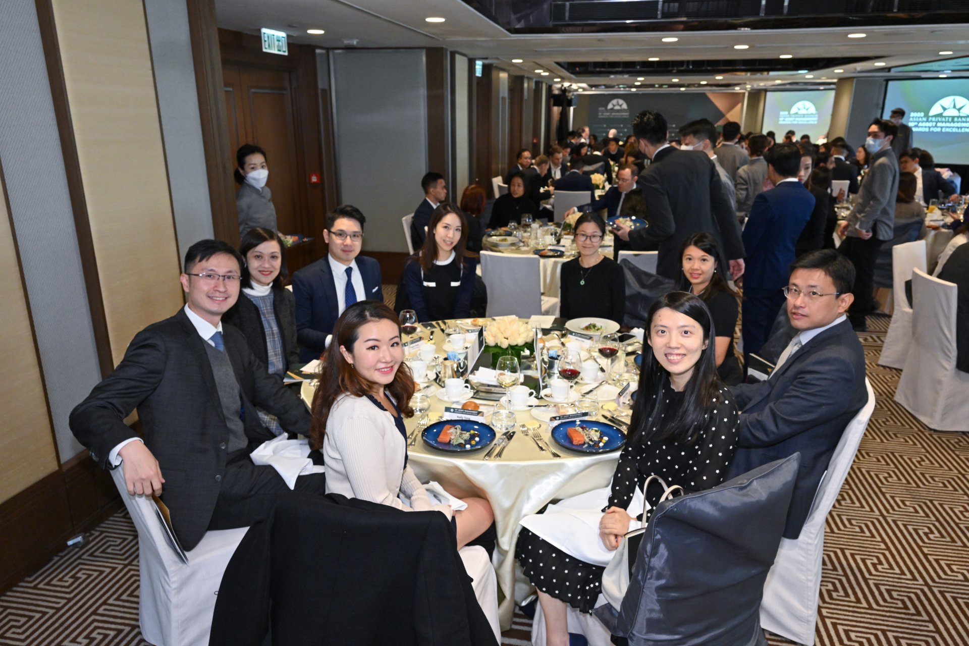 Representatives of Robeco and Neuberger Berman with VIP guests Henry Chan of Bank of China (Hong Kong) and Anthony Cheung of Indosuez Wealth Management