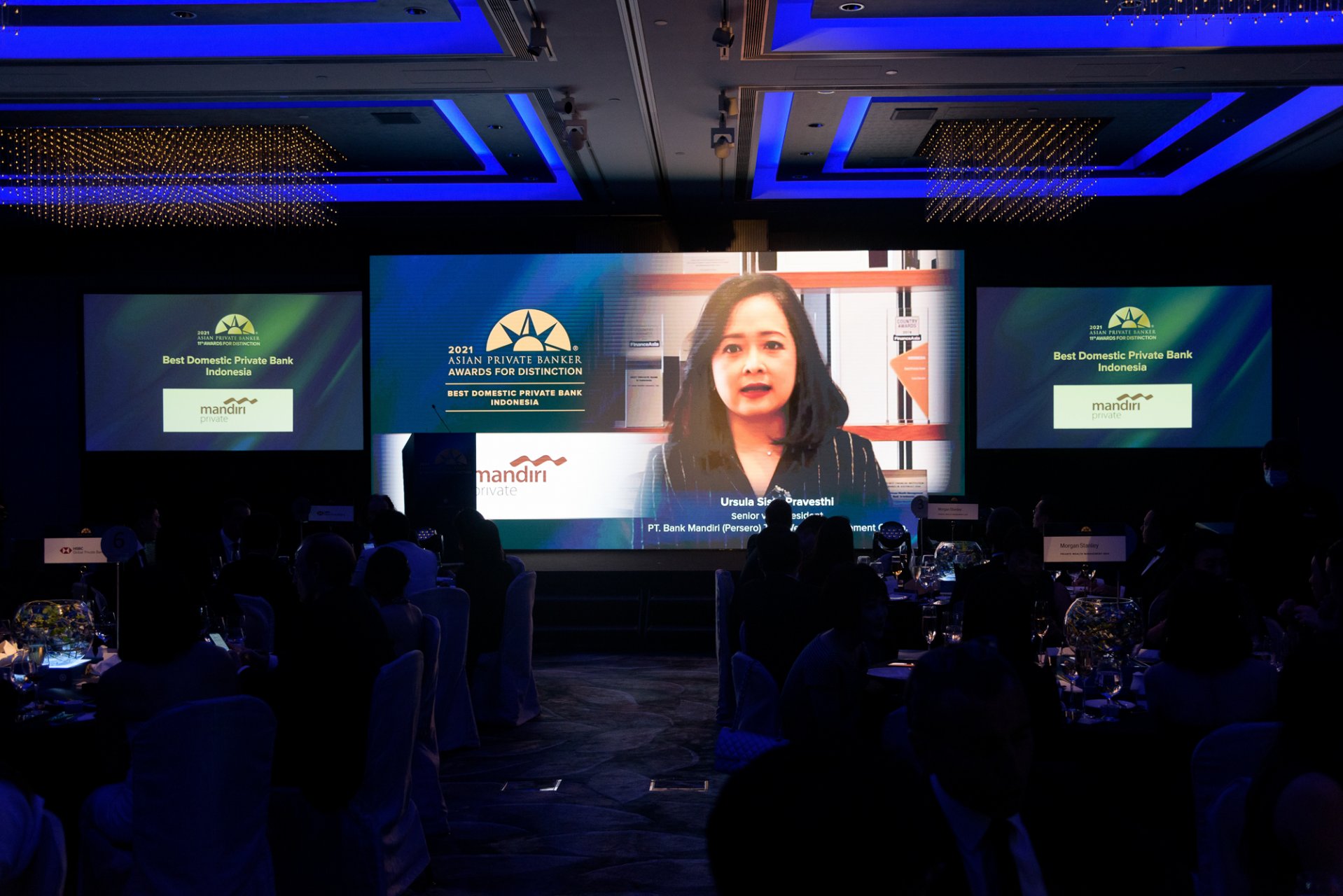 Ursula Sista Pravesthi of PT. Bank Mandiri (Persero) Tbk Wealth Management Group says a few words on their win as Best Domestic Private Bank – Indonesia for 2021